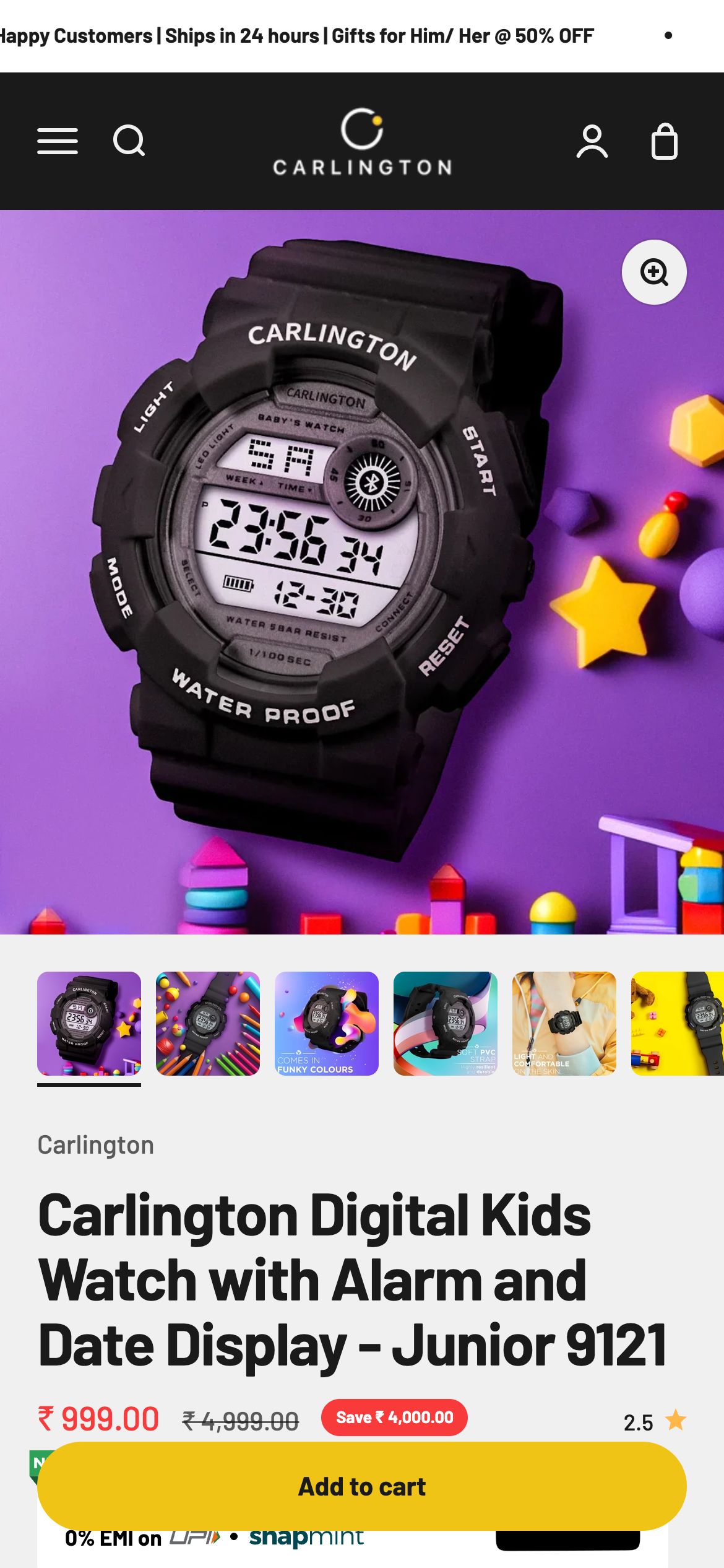 Carlington Single product page on mobile