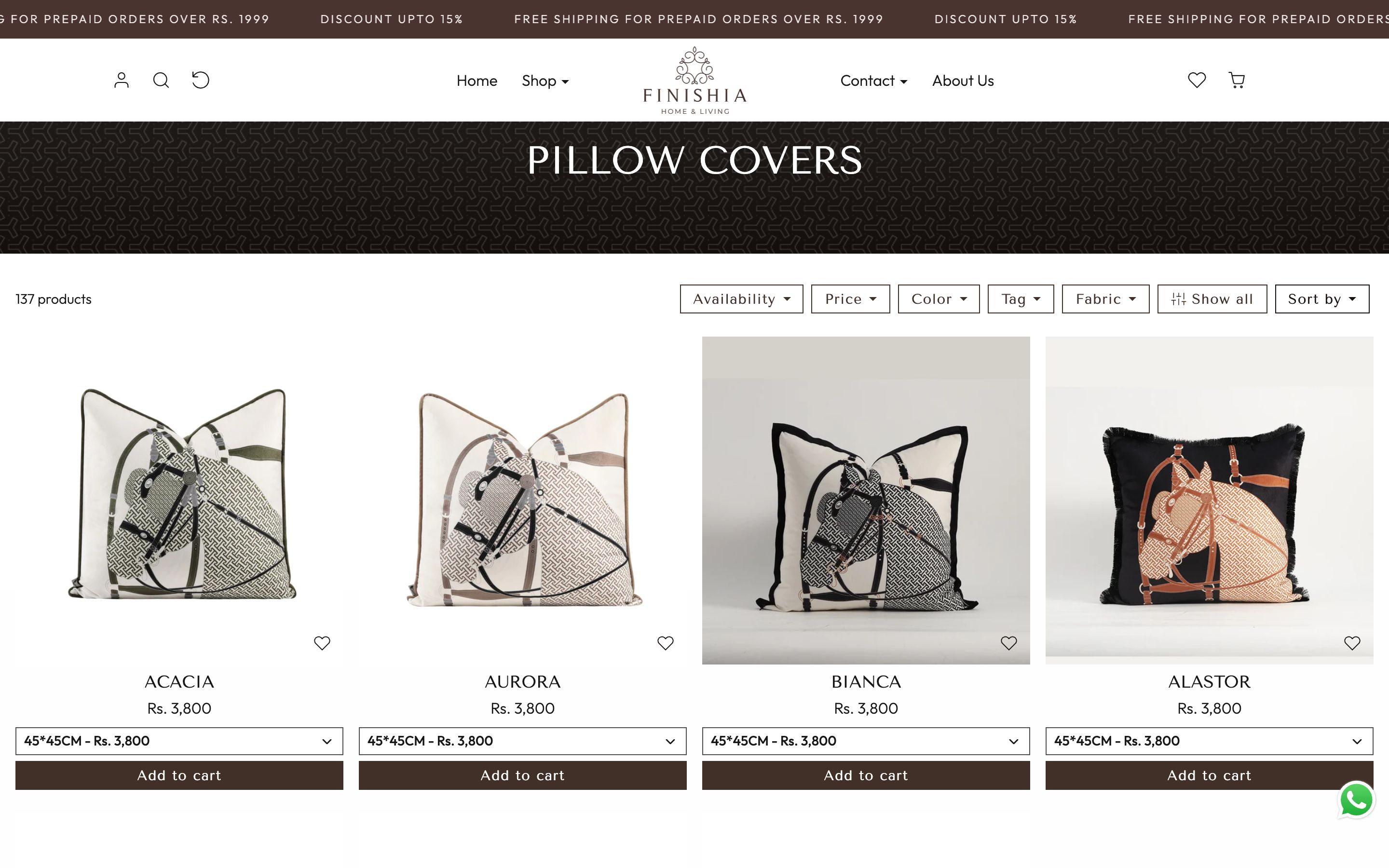 Finishia Living Collection page