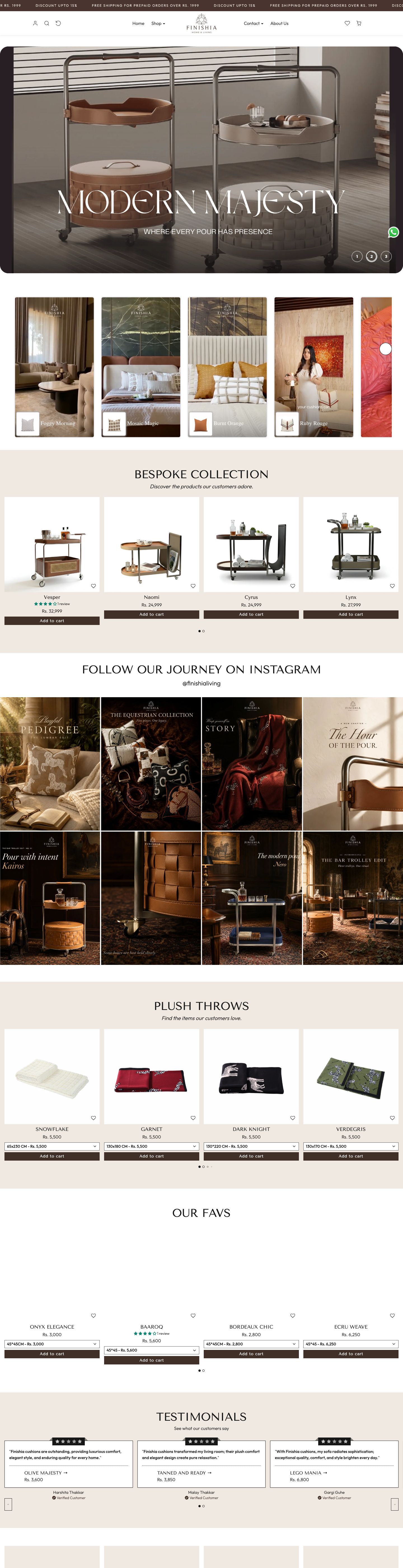 Finishia Living full homepage