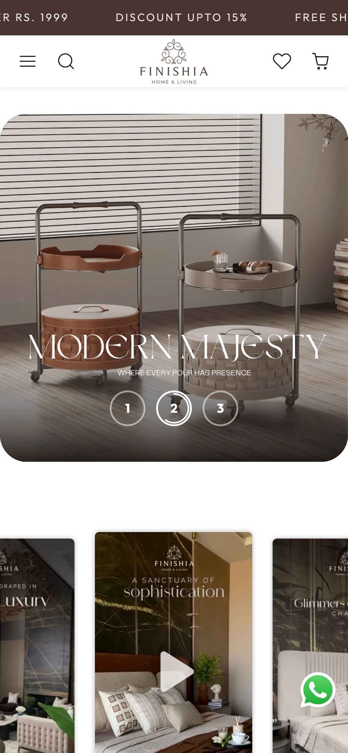 Finishia Living website - mobile