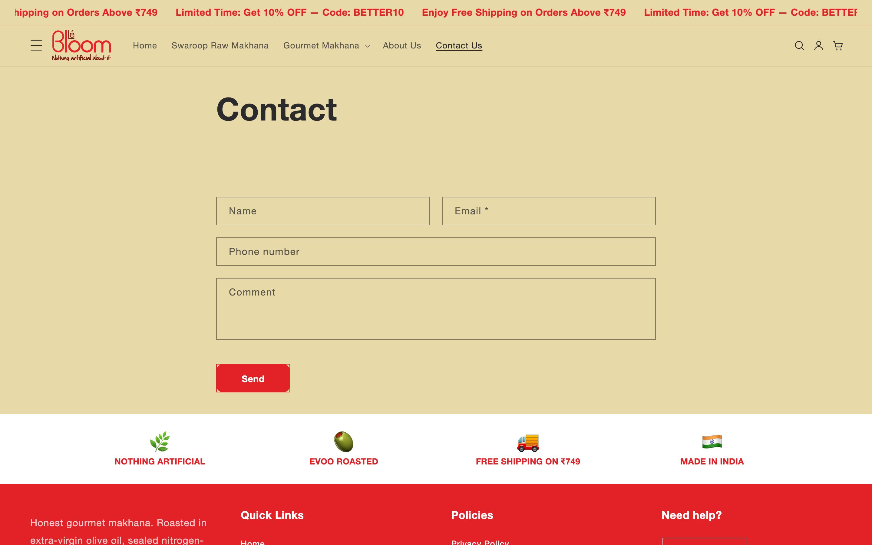 Lé Bloom Contact / booking page
