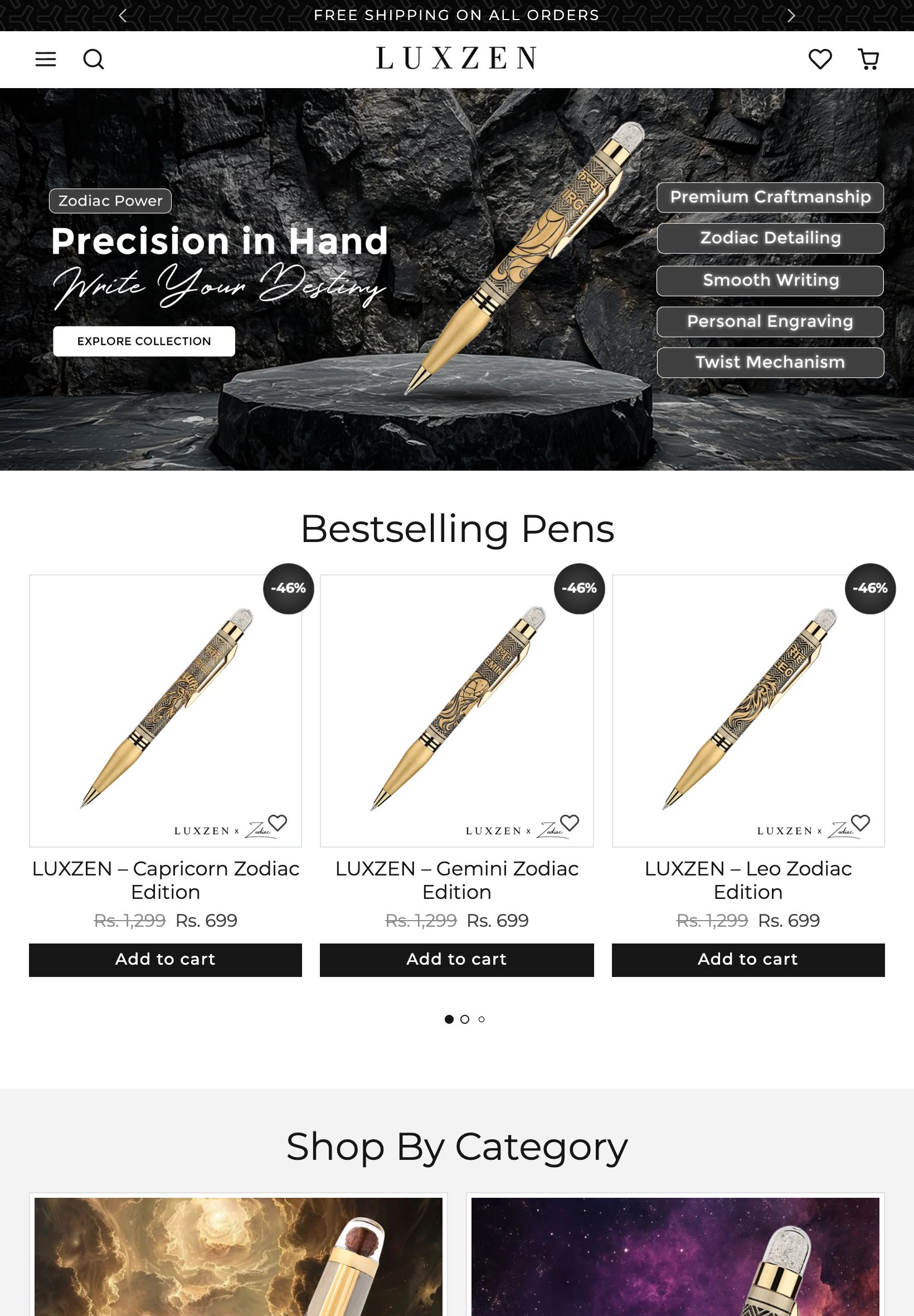 Luxzen website - tablet