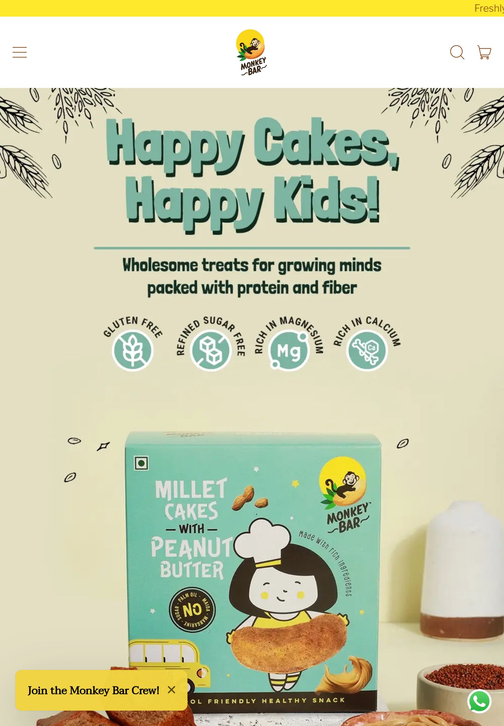 Monkey Bar Cakes website - tablet