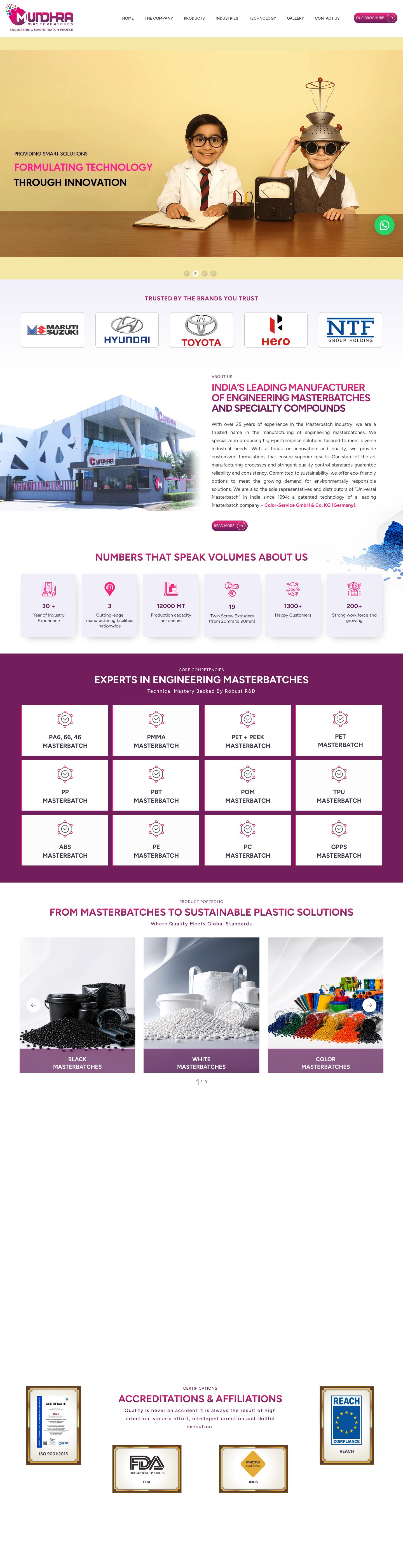 Mundhra Masterbatch full homepage