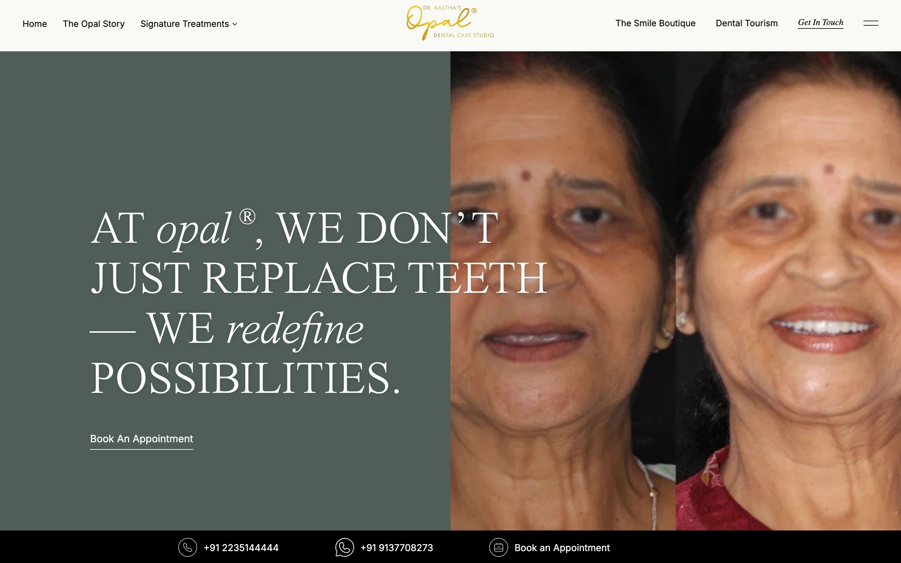 Opal Dental Care Studio Services page