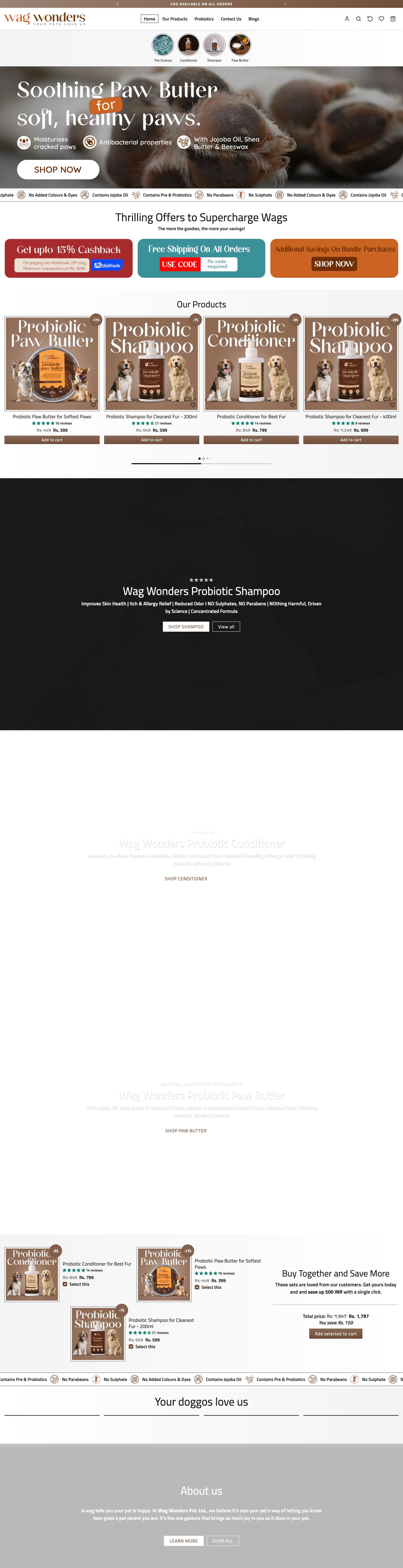 Wag Wonders full homepage