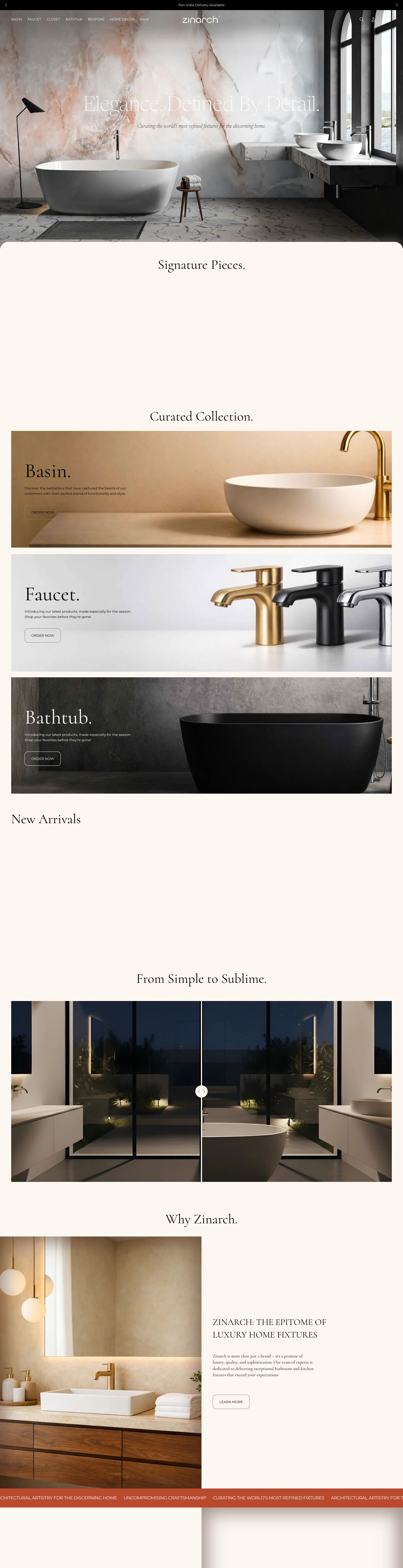 Zinarch full homepage