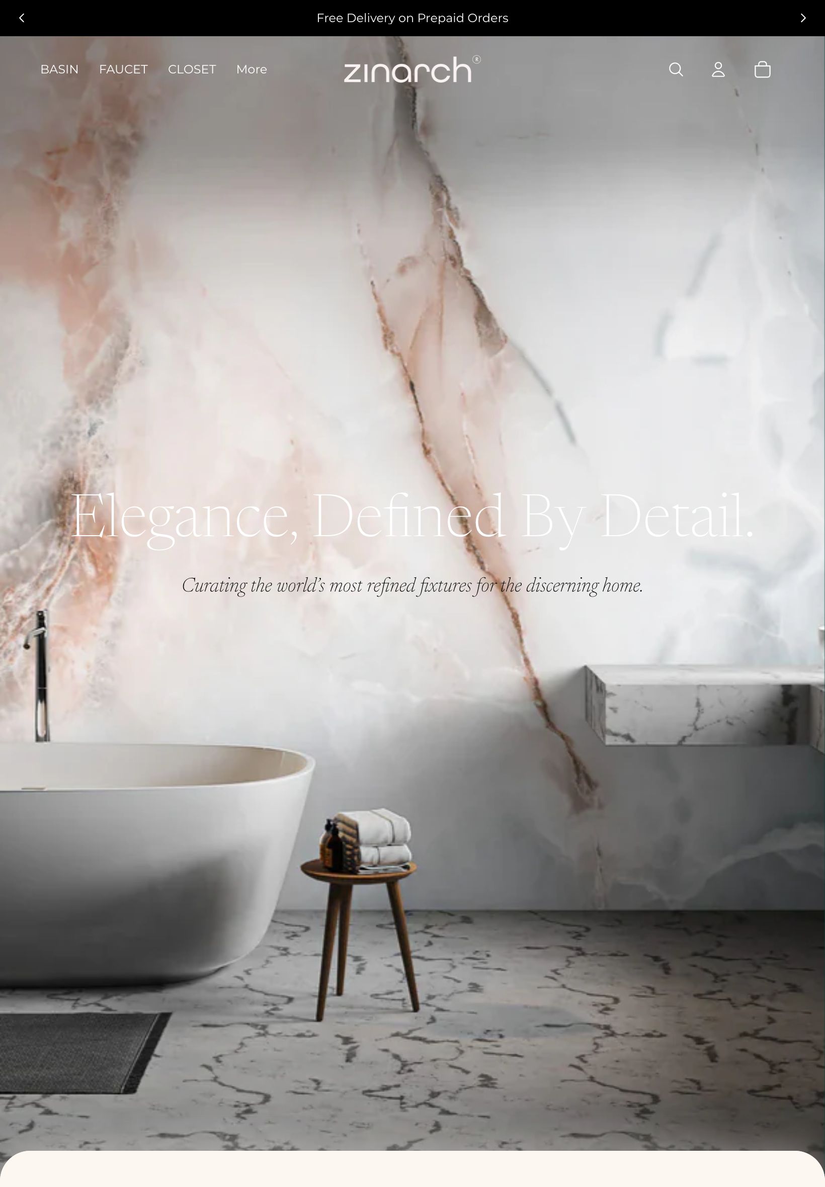 Zinarch website - tablet