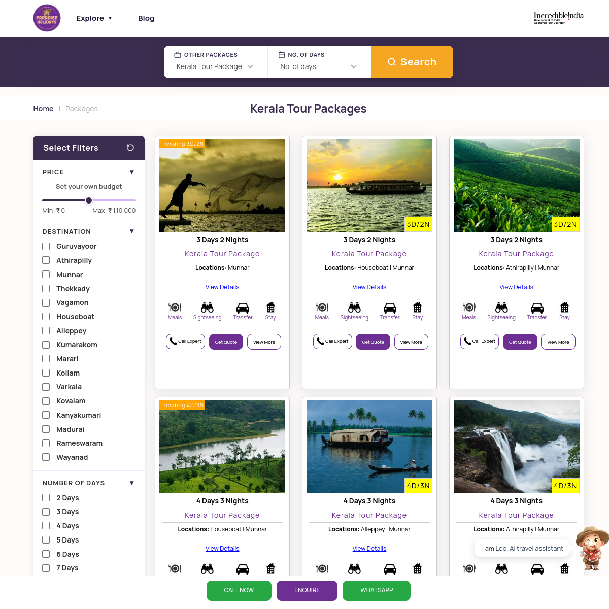 Kerala tour packages hub - built around real search intent